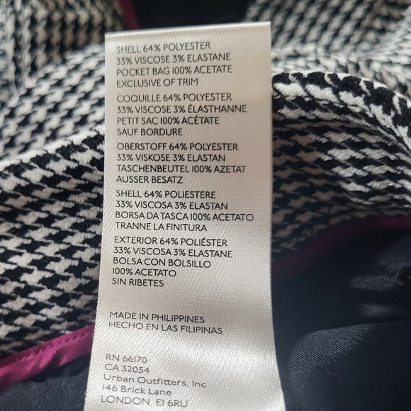 Maeve Anthro Wide-Leg Houndstooth Trousers Black/White Size 14 Petite NWT - Picture 11 of 11